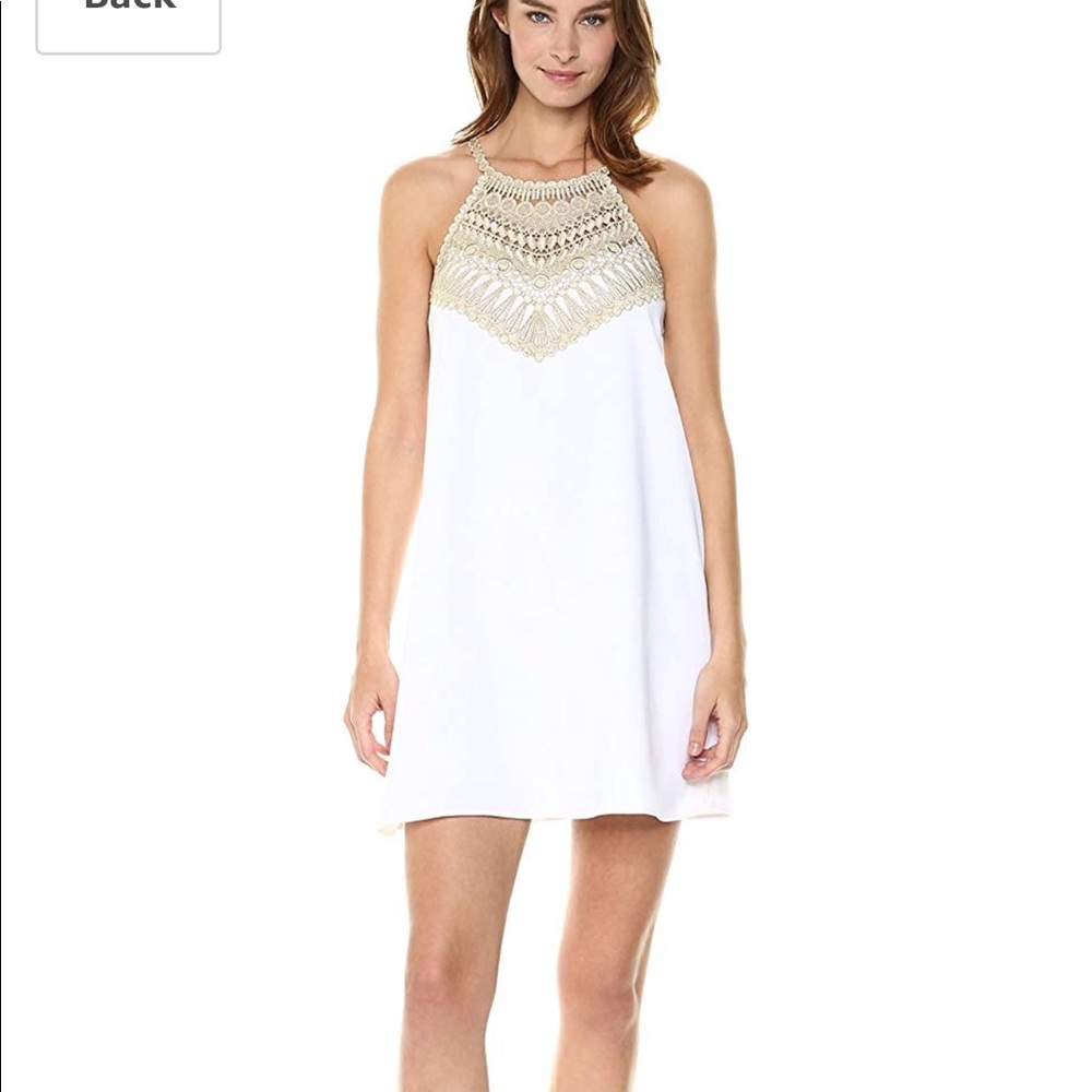 White Lilly Pulitzer pearl shift dress